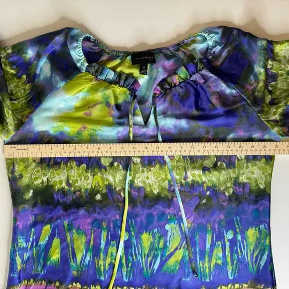 Investments Womens Watercolor Blouse Sz 14 | Fairy Lightweight Art to Wear Artsy - Picture 12 of 12